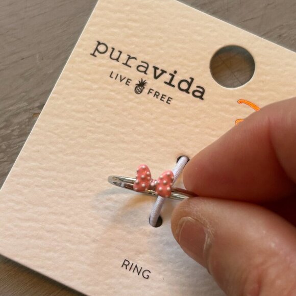 NWT Set of 2 Pura Vida Disney Minnie Mouse Rings Minnie Ears Minnie Bow Size 6 - Picture 3 of 15